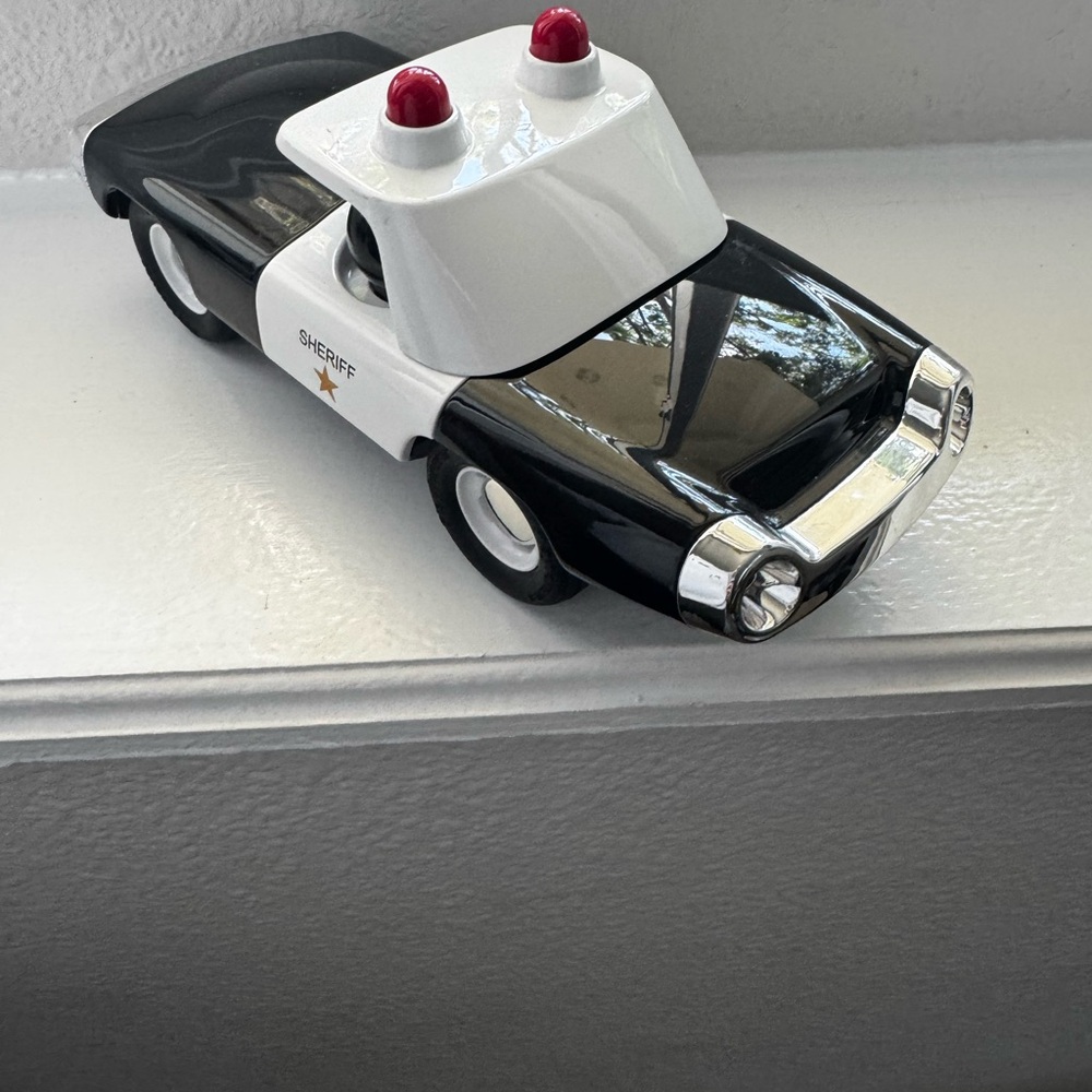 Classic Black and White Police Car Toy